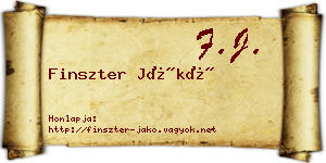 Finszter Jákó névjegykártya